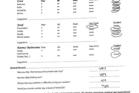 Review img # 133 of the yacht NAMASTE (SAMANA)