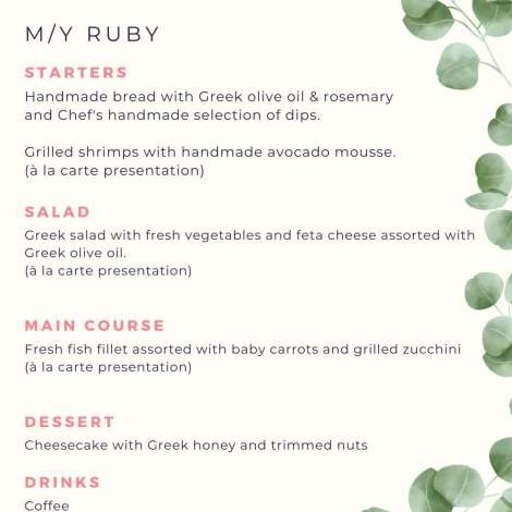 Food onboard RUBY # 1